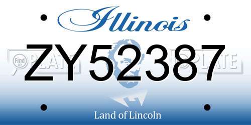 ZY52387 Illinois License Plate