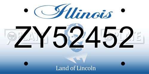 ZY52452 Illinois License Plate