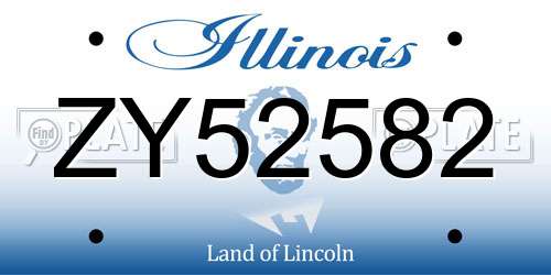 ZY52582 Illinois License Plate
