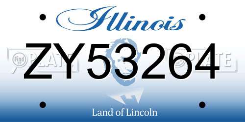 ZY53264 Illinois License Plate