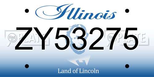 ZY53275 Illinois License Plate
