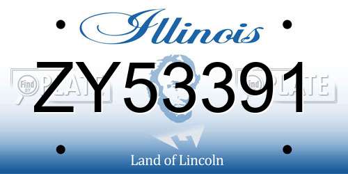 ZY53391 Illinois License Plate