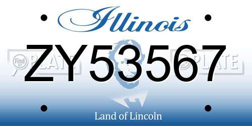 ZY53567 Illinois License Plate