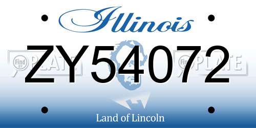 ZY54072 Illinois License Plate