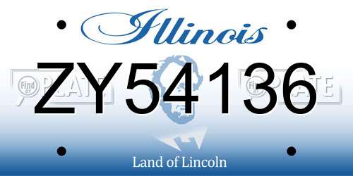 ZY54136 Illinois License Plate
