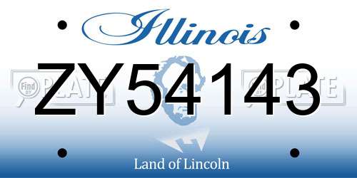ZY54143 Illinois License Plate