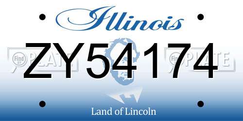 ZY54174 Illinois License Plate