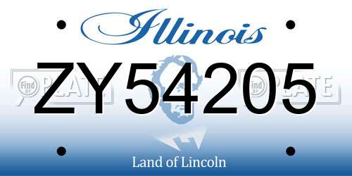ZY54205 Illinois License Plate