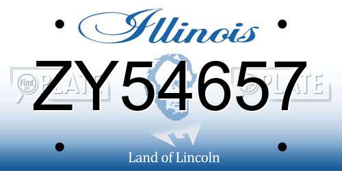 ZY54657 Illinois License Plate