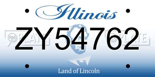ZY54762 Illinois License Plate