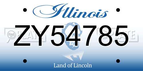 ZY54785 Illinois License Plate