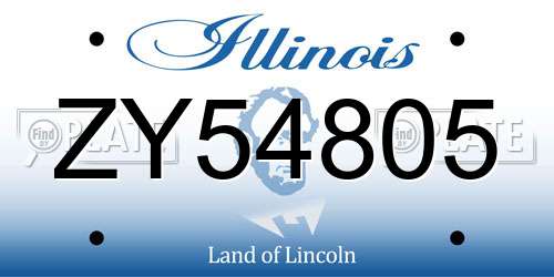 ZY54805 Illinois License Plate