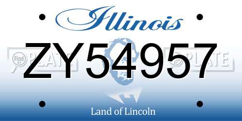 ZY54957 Illinois License Plate
