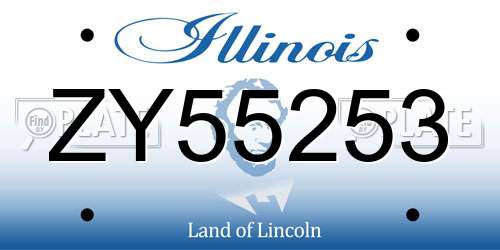 ZY55253 Illinois License Plate