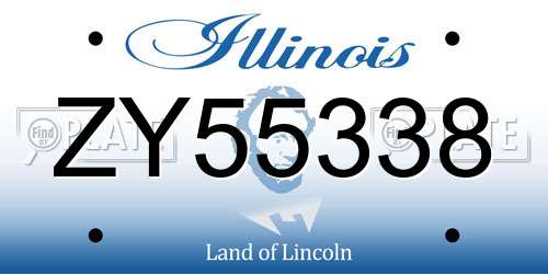 ZY55338 Illinois License Plate