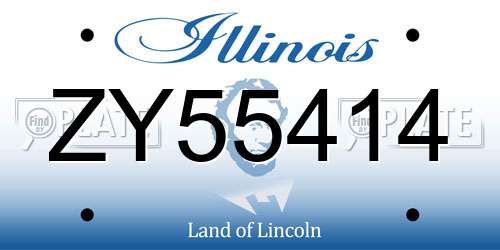 ZY55414 Illinois License Plate