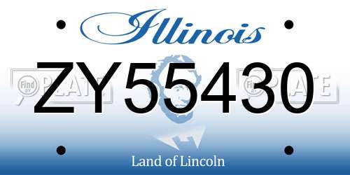 ZY55430 Illinois License Plate