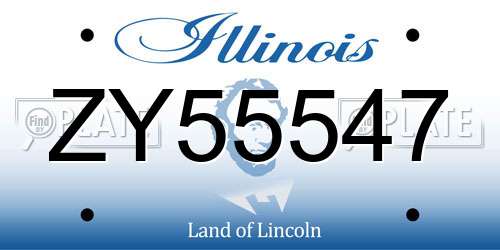 ZY55547 Illinois License Plate