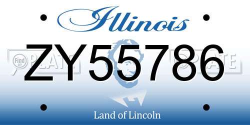 ZY55786 Illinois License Plate