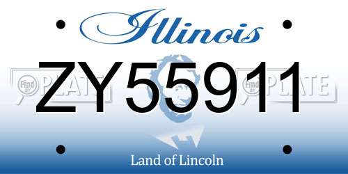 ZY55911 Illinois License Plate