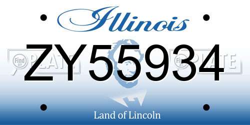 ZY55934 Illinois License Plate