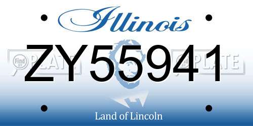 ZY55941 Illinois License Plate