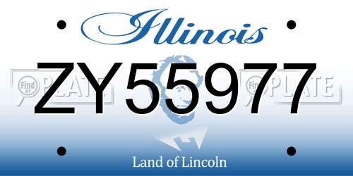 ZY55977 Illinois License Plate