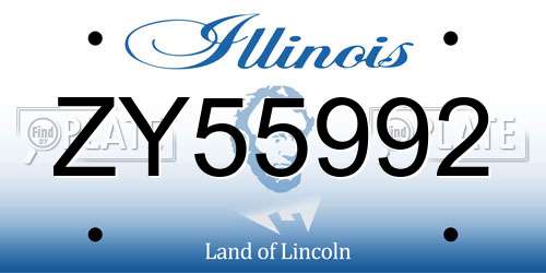 ZY55992 Illinois License Plate