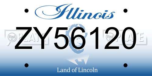 ZY56120 Illinois License Plate