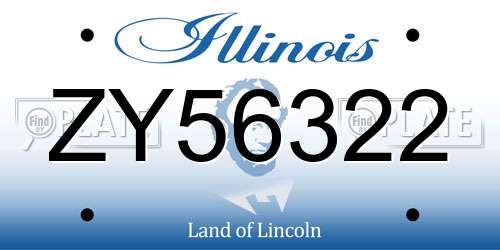 ZY56322 Illinois License Plate