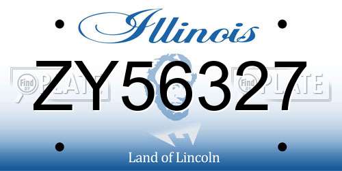 ZY56327 Illinois License Plate