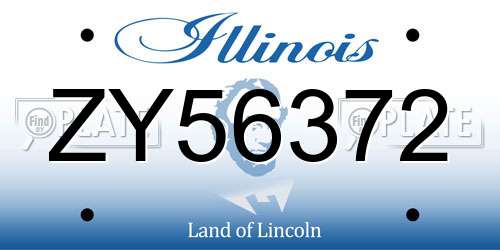 ZY56372 Illinois License Plate