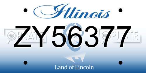 ZY56377 Illinois License Plate