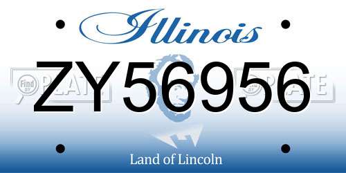 ZY56956 Illinois License Plate