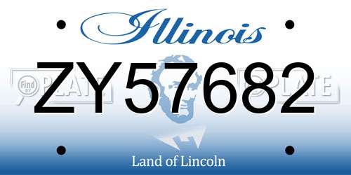ZY57682 Illinois License Plate