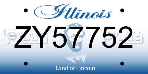 ZY57752 Illinois License Plate