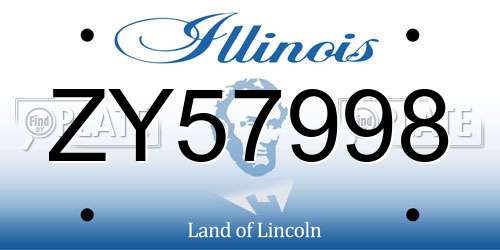 ZY57998 Illinois License Plate