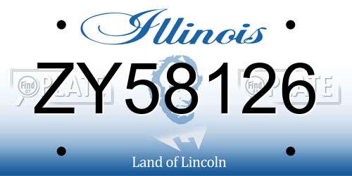 ZY58126 Illinois License Plate
