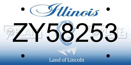ZY58253 Illinois License Plate