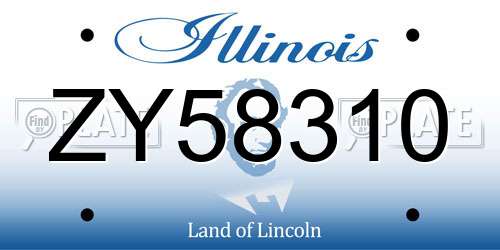 ZY58310 Illinois License Plate