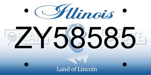 ZY58585 Illinois License Plate