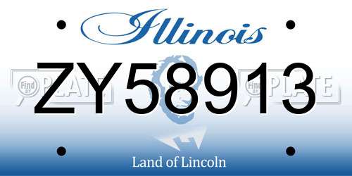 ZY58913 Illinois License Plate