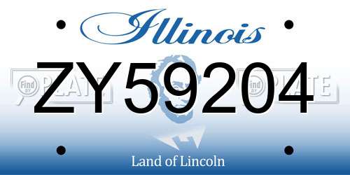 ZY59204 Illinois License Plate