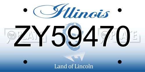 ZY59470 Illinois License Plate