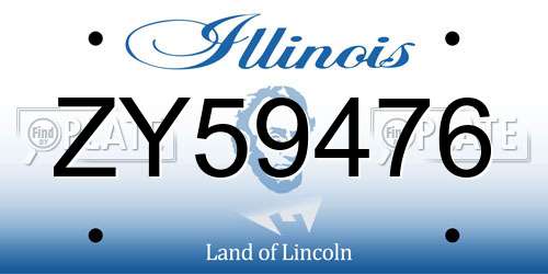 ZY59476 Illinois License Plate