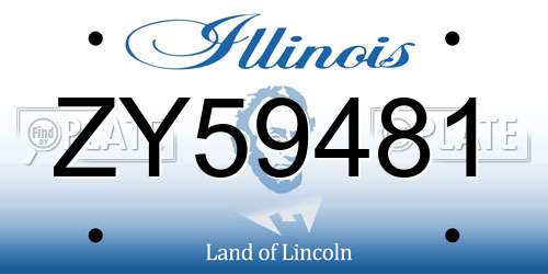 ZY59481 Illinois License Plate