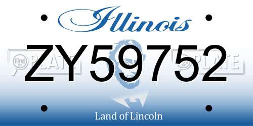 ZY59752 Illinois License Plate