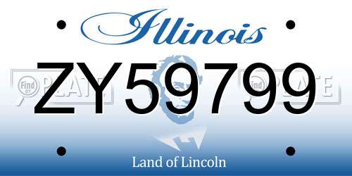 ZY59799 Illinois License Plate