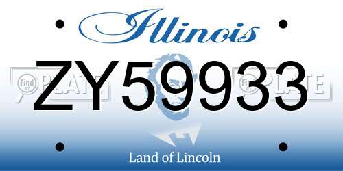 ZY59933 Illinois License Plate