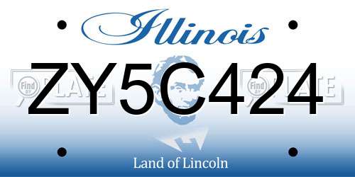 ZY5C424 Illinois License Plate